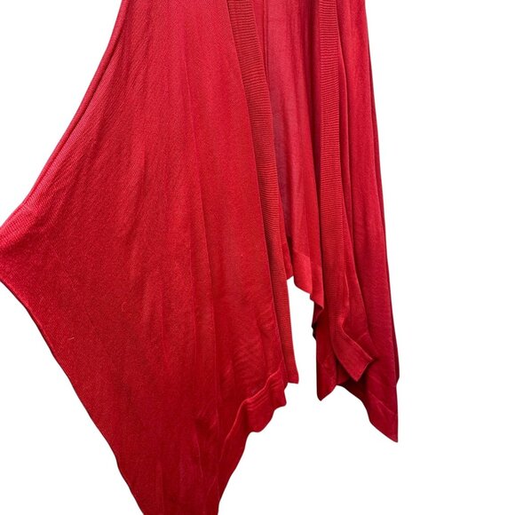 Lane Bryant Sweater Shawl Red Cape One Size Holiday Christmas Cardigan Top - Picture 8 of 12